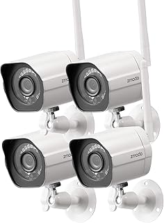 Système de caméra de sécurité sans fil zmodo 1080p fhd, paquet de 4