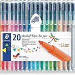 Crayons de couleur à pointe fibre stedtler triplus, 323sb20p (paquet de 20)
