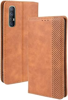Zmbm aysmg pour oppo reno 3 pro clip magnétique rétro crazy fabric flip
