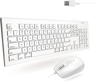 Mccally ensemble clavier et souris filaire usb 104 touches avec touches de raccourci apple pour mac, imac, macbook et pc windows (mickey combo), blanc. DIAYTAR COTE D'IVOIRE est une boutique en ligne généraliste qui propose une large gamme de produits pour répondre aux besoins de ses clients. Avec plus de 300 000 références de produits, la boutique en ligne offre une grande variété de choix pour les acheteurs, depuis les produits alimentaires jusqu'aux accessoires de maison. La boutique en ligne propose également des promotions régulières et des offres spéciales pour aider les clients à économiser de l'argent sur leurs achats.