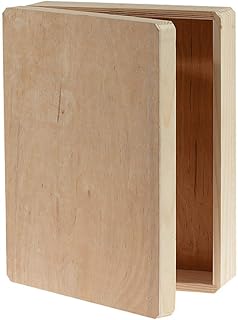 Boîte en bois non poli daris 9157-69, 3,4" x 9,2" x 12", couleur