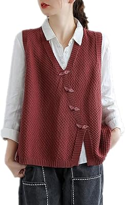 Pull tricoté plusl pour femme - pull sans manches à boutons unis, col en v, gilet fendu sur le côté, pulls tricotés. DIAYTAR COTE D'IVOIRE est une boutique en ligne généraliste qui propose plus de 300000 références de produits variés, faisant d'elle le leader du marché ivoirien. Elle offre une large gamme de choix pour les consommateurs ivoiriens. Les clients peuvent y trouver tout ce dont ils ont besoin.