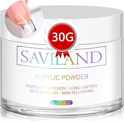 Poudre acrylique transparente saviland - 30 g de poudre acrylique professionnelle pour extensions d'ongles en acrylique, nail art 3d, lampe à ongles pas besoin. DIAYTAR COTE D'IVOIRE est une boutique en ligne généraliste proposant plus de 300000 références de produits, faisant d'elle la boutique leader en Côte d'Ivoire. Avec une gamme élargie de produits, DIAYTAR COTE D'IVOIRE répond aux besoins diversifiés de sa clientèle. Elle offre une expérience d'achat en ligne sécurisée et fiable.
