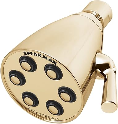 Pomme de douche réglable haute pression en laiton brossé speakman s-2252-pb