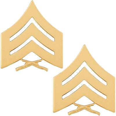 Paire sgt sergeant e5 du corps des marines usmc à chevrons satinés dorés