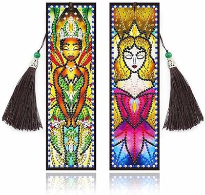 2 pièces diamant strass dessin 5d signets perles cuir gland marqueur