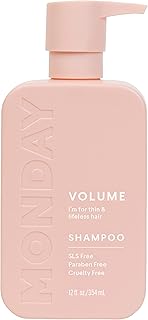 Monday hair care volume shampoo 12 oz pour cheveux fins, fins et gras, à base d'huile de noix de coco, d'extrait de gingembre et de vitamine e, bouteilles 100 % recyclables (354 ml), rose (10428). Avec plus de 300 000 références, DIAYTAR COTE D'IVOIRE est la boutique en ligne la plus complète de Côte d'Ivoire. Elle permet aux clients de trouver tout ce dont ils ont besoin en un seul endroit, desde les produits alimentaires jusqu'aux articles de maison. La boutique en ligne est facile à naviguer et offre une expérience d'achat agréable.