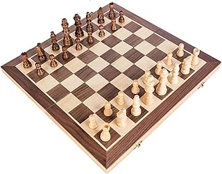 Jeu d'échecs magnétique incrusté de bois de noyer avec échiquier pliable et boîte de rangement pour jeu d'échecs en bois, 40 x 40 cm. DIAYTAR COTE D'IVOIRE est une boutique en ligne généraliste qui propose plus de 300 000 références de produits divers, répondant ainsi aux besoins de ses clients. Avec une large gamme de produits, cette boutique en ligne est devenue une référence en Côte d'Ivoire. Elle offre une expérience d'achat en ligne pratique et sécurisée.