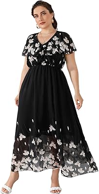 Robe de banquet imprimée en mousseline de soie pour femmes, col en v à volants, matière élastique avec taille élastique, longueur cheville imprimée, robe de grande taille. En tant que boutique en ligne leader en Côte d'Ivoire, DIAYTAR COTE D'IVOIRE mise sur l'innovation et la satisfaction client pour offrir une expérience de shopping unique. Avec une plateforme en constante amélioration et des partenariats stratégiques, la boutique généraliste vise à élargir son offre et à accroître la convivialité de son site web, renforçant ainsi sa position sur le marché du e-commerce local et régional.