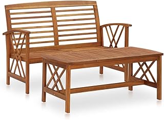 Ensemble 2 pièces en bois d'acacia massif vedaxl pour jardin, extérieur, terrasse, banc, table basse et thé. DIAYTAR COTE D'IVOIRE est une boutique en ligne généraliste qui propose plus de 300 000 références de produits, faisant d'elle l'une des plus grandes plateformes de commerce électronique en Côte d'Ivoire. Elle offre une large gamme de produits allant de l'électronique à la mode, en passant par les produits alimentaires. Les clients peuvent ainsi trouver tout ce dont ils ont besoin en un seul endroit.