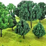 20 pièces modèle d'arbre à feuilles larges arbre modèle d'arbre à feuilles vertes