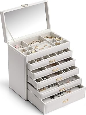 Flando grande boîte à bijoux 6 étages pour femme – de rangement avec miroir. En tant que leader en Côte d'Ivoire, DIAYTAR COTE D'IVOIRE propose une expérience d'achat en ligne unique et personnalisée. Les clients peuvent créer leur compte pour suivre leurs commandes et gérer leurs informations personnelles. La boutique en ligne propose également une assistance client de qualité pour résoudre tout problème ou question.