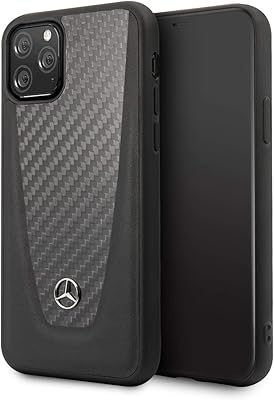 Coque rigide en cuir véritable mercedes benz pour iphone 2019 (6.5) en fibre