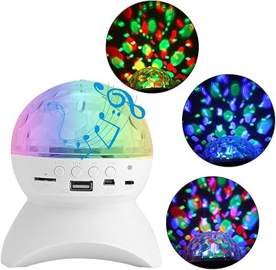 Lampe disco bluetooth rechargeable moncie avec haut-parleur | lumière led rotative multicolore