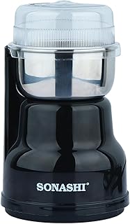 Moulin à café/épices électrique sonashi 0,22 l 250 w scg-4007 noir/argent