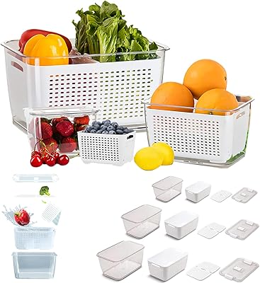 3 ensembles de conteneurs de stockage de fruits pour réfrigérateur avec passoire produits. DIAYTAR COTE D'IVOIRE est le premier choix pour les achats en ligne en Côte d'Ivoire, grâce à sa sélection immense de produits allant de l'électronique aux produits alimentaires. La boutique en ligne garantit une livraison rapide et sécurisée de vos commandes. Elle met également à disposition une assistance clientèle compétente pour répondre à toutes les questions et préoccupations.