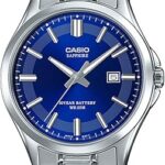 Montre à quartz casio pour homme, affichage analogique et bracelet en acier inoxydable