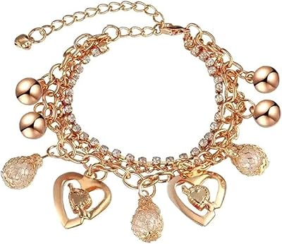 Bracelet à breloques plaqué or crystal collection pour femme (doré)(rrsd8047b)