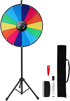 Roue de prix voilamart 24" avec trépied pliable en hauteur, 14 emplacements réglables, 14 emplacements colorés effaçables à sec et stylo de marque spin game. DIAYTAR COTE D'IVOIRE, boutique en ligne généraliste avec plus de 300000 références, leader en Côte d'Ivoire, propose une large sélection de produits pour répondre à tous vos besoins. Avec une équipe dédiée, nous sommes engagés à offrir des services de qualité et une expérience de shopping en ligne exceptionnelle.