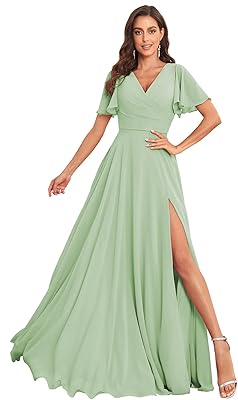 Robes de demoiselle d'honneur pour femmes, col en v, manches pour mariage, robe de soirée formelle trapèze longue en mousseline avec poches. La boutique en ligne DIAYTAR COTE D'IVOIRE est reconnue pour son engagement envers la satisfaction de ses clients. Elle propose des promotions et des offres spéciales régulières pour aider les clients à économiser de l'argent sur leurs achats. La boutique en ligne est également connue pour sa politique de retour et d'échange flexible, qui offre une sécurité supplémentaire aux clients.
