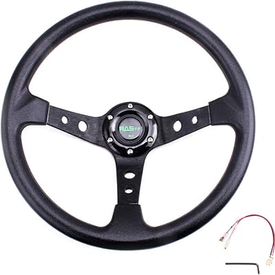 Volant de course universel rastep, 13,8"/350 mm de profondeur, 6 vis en cuir