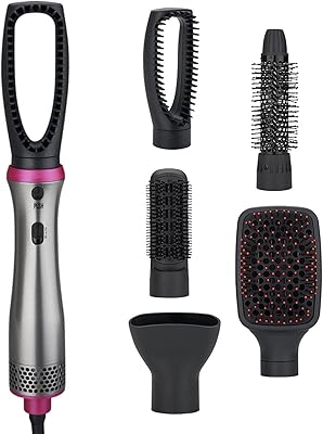 Ensemble de brosses sèche-cheveux à air chaud avec 5 têtes, brosse coiffante, lisseur