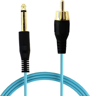 Fil de clip de connecteur rca motong pour tatouage, plaqué or 6,35 mm