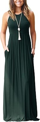 Robes longues amples pour femmes à manches longues et poches longues décontractées
