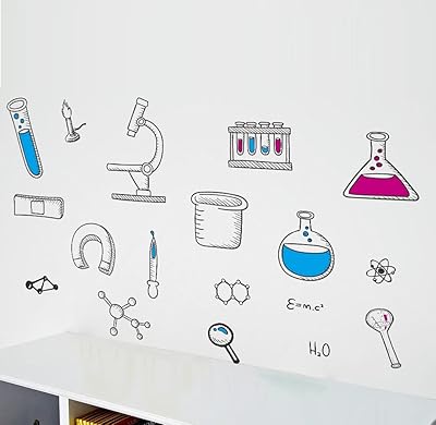 Stickers muraux en vinyle pour laboratoire scientifique de l'équipe de bébé, autocollants