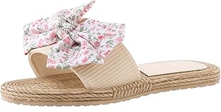 Sandales d'été pour femmes, sandales décontractées élégantes, tongs plates confortables, nœud boho, mode