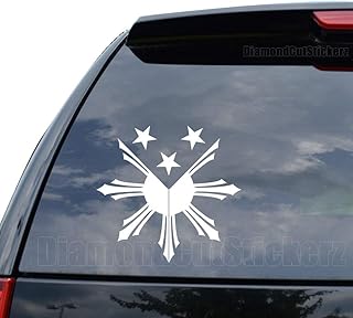 Affiche d'autocollants découpés en diamant, drapeau des philippines, étoiles du soleil, philippines