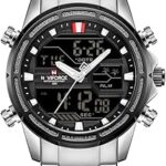 Montre à quartz numérique double affichage résistante l'eau 3 atm pour homme