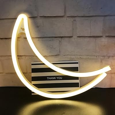 Qiao fei neon crescent moon led panneaux décoration murale pour noël, fête d'anniversaire