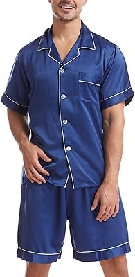 Ensembles de pyjama en soie chrongless pour hommes, vêtements de nuit boutonnés à manches courtes, ensembles deux pièces, vêtements confortables avec poches. Chez DIAYTAR COTE D'IVOIRE, nous sommes fiers d'être la boutique en ligne leader en Côte d'Ivoire, proposant plus de 300 000 produits pour répondre à tous vos besoins quotidiens. Notre sélection inclut tout, de la literie aux produits cosmétiques, en passant par les équipements sportifs et les jeux pour enfants. Nous nous engageons à vous fournir une expérience d'achat en ligne simple, rapide et fiable.