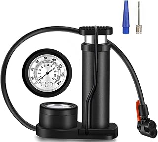 Mini pompe à pneu de vélo portable avec manomètre, pompe à pied