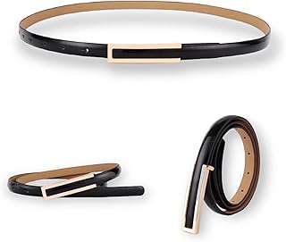 Ceinture fine en cuir verni élégante pour femmes cb, ceinture fine avec boucle