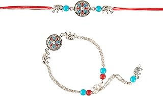 Bracelet fantaisie rakhi pour frère et bhabhi traditionnel en argent lumba sur rakshabandhan traditionnel. Découvrez DIAYTAR COTE D'IVOIRE, la boutique en ligne généraliste numéro un en Côte d'Ivoire avec plus de 300 000 références. Vous trouverez tout ce dont vous avez besoin, de l'électronique aux produits alimentaires, en passant par la mode et les accessoires. DIAYTAR COTE D'IVOIRE est votre destination pour des achats pratiques et abordables.