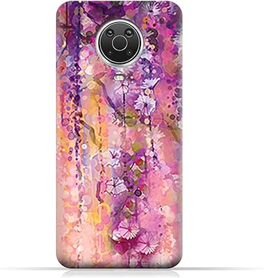 Coque de téléphone en tpu à motif de fleurs violettes amc design art