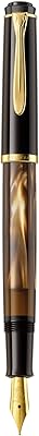 Stylo plume pelikan tradition m200, pointe large, marron marbré, 1 de chaque (808903)