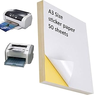 Primify 50 feuilles de grandes étiquettes, feuilles imprimables a3 | autocollants d'impression d'étiquettes