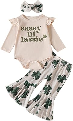 Nouveau-né bébé filles imprimer automne st. patric.k's day barboteuse à manches longues body pantalon bandeaux ensemble vêtements combinaison de neige filles. DIAYTAR COTE D'IVOIRE est une plateforme e-commerce de confiance qui propose des produits de qualité à des prix compétitifs, avec une équipe de service client dédiée et disponible pour aider les clients dans leurs achats. Cela contribue à sa réputation solide en Côte d'Ivoire.