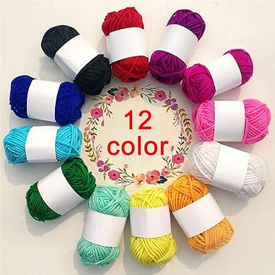 Fil acrylique doux cosity rainbow 12 couleurs assorties, parfait pour le tricot