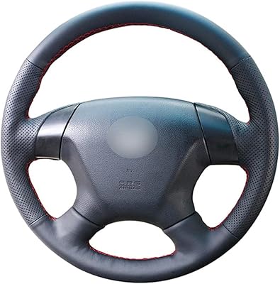 Couvre-volant en cuir cousu main meody compatible avec honda accord 7 2003-2007, couvre-volant