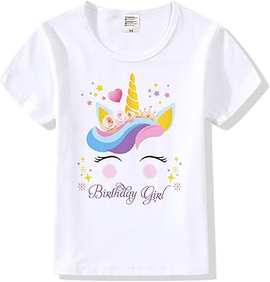 T-shirt ultra doux à manches courtes pour fille d'anniversaire de licorne sirène, cadeaux de licorne pour filles. DIAYTAR COTE D'IVOIRE est une boutique en ligne généraliste qui propose plus de 300 000 références de produits. Elle est leader en Côte d'Ivoire et offre une grande variété de choix pour ses clients. DIAYTAR COTE D'IVOIRE met en avant la qualité et la disponibilité de ses produits.