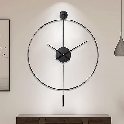 Grande horloge murale décorative vintage avec pendule, horloges murales modernes silencieuses en métal