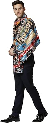 Châle imprimé pour homme multicolore 100 % pure laine (certifié woolmark)