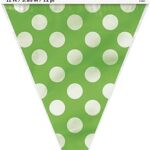 Bannière de drapeau décoratif unique à pois, 30 cm, vert citron