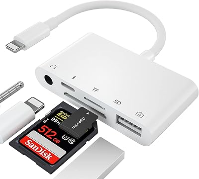 Adaptateur de caméra usb vers lecteur de carte sd, adaptateur usb otg 5