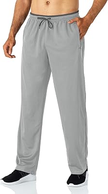 Pantalon de course léger pour hommes avec poches zippées, pantalon de survêtement ouvert