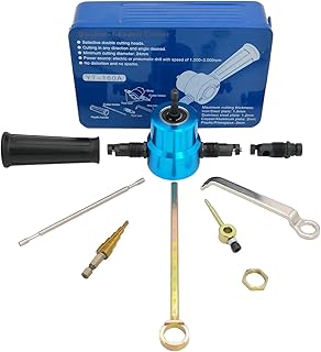 Grignoteuse de tôle à double tête, fixation de perceuse électrique avec trou et matrice supplémentaires, accessoires de coupe à courbe droite et ronde et foret étagé, grignoteuse de tôle à 360 degrés. DIAYTAR COTE D'IVOIRE se distingue par son approche globale de la vente en ligne, proposant à ses clients une vaste gamme de produits qui répondent à leurs besoins quotidiens. Avec une offre de plus de 300 000 références, cette boutique en ligne généraliste est la destination idéale pour faire des achats pratiques et sécurisés en Cote d'Ivoire. Elle garantit la qualité et la fiabilité des produits proposés.